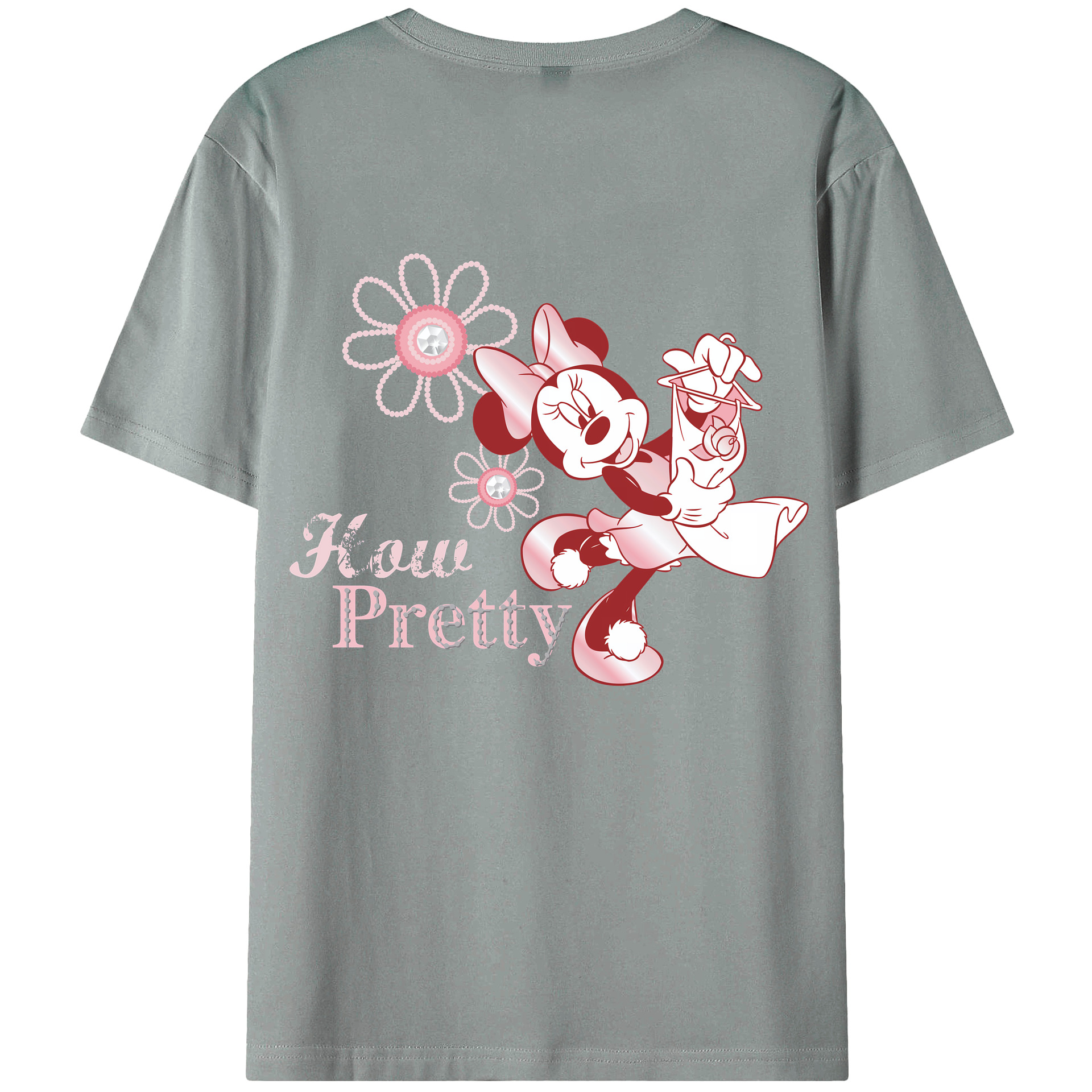 （画像用） ミッキーマウス Mickey Mouse 綿100％ メンズ半袖Tシャツ（バックプリント） 通気性